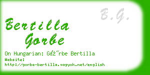 bertilla gorbe business card
